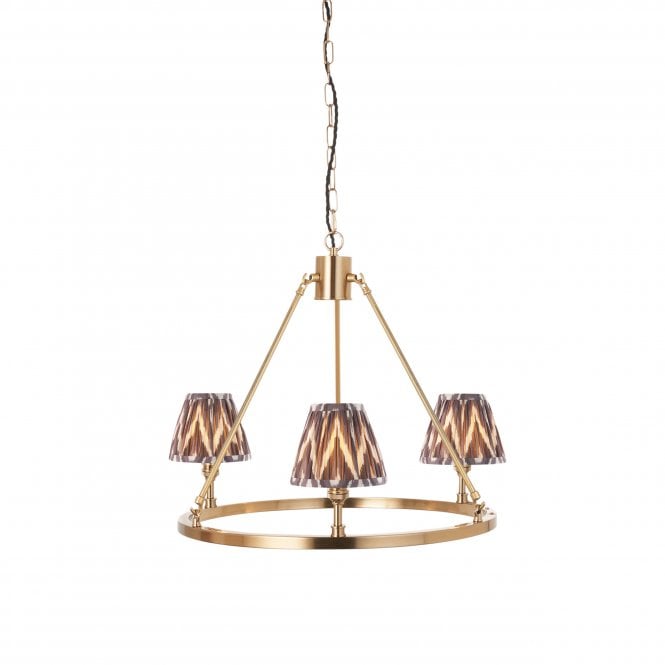 Chester 3 Light Pendant With Zigzag Shades In Pearl Grey