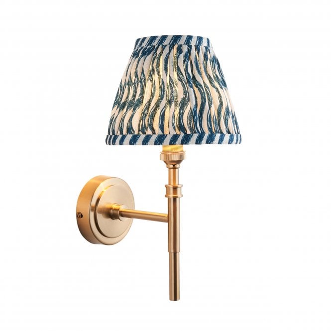 Chester Wall Light With Ripple Shade In Marlin Blue