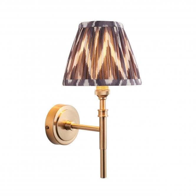 Chester Wall Light With Zigzag Shade In Pearl Grey