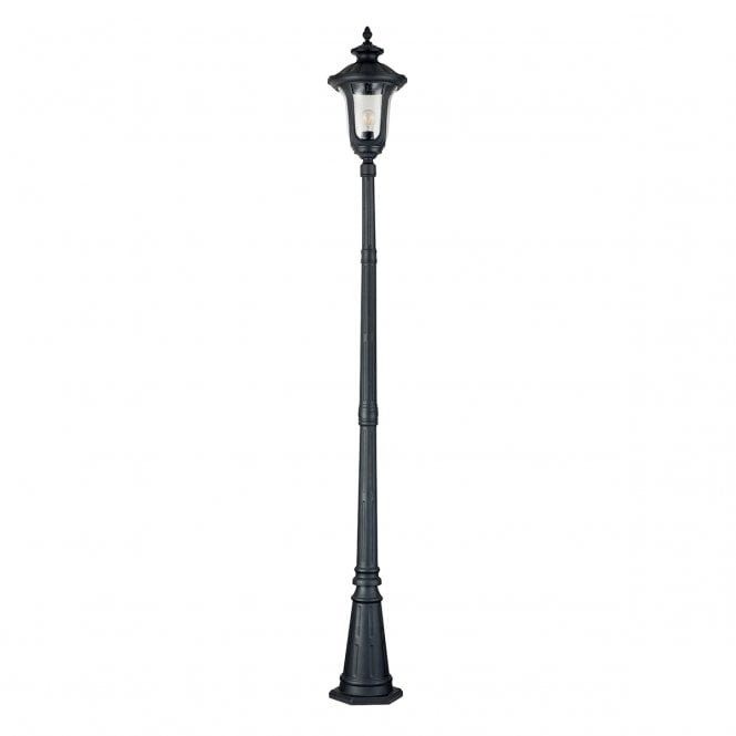 CHICAGO Garden Lamp Post in Black Cast Aluminium With Clear Seeded Glass