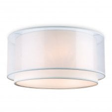 CHICAGO semi flush cream ceiling light with outer shade