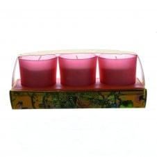 pack of 3 small scented candles glass jar scent of Oriental Lily