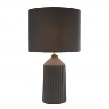 grey table lamp with grey lamp shade
