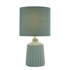 green table lamp with green shade