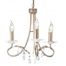 Dual Mount 3 Light Edwardian Chandelier Silver