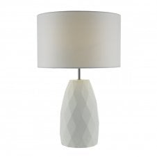 CIARA white ceramic table lamp with cotton shade