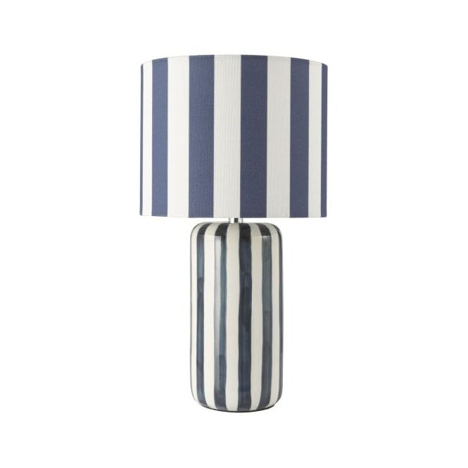 Cicada Ceramic Table Lamp with Linen Shade in Blue