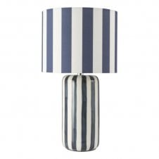 Cicada Ceramic Table Lamp with Linen Shade in Blue