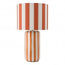 Cicada Ceramic Table Lamp with Linen Shade in Orange