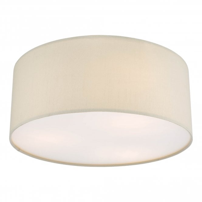 CIERRO 3 Light Flush Ceiling Light in Taupe With Diffuser | 40cm