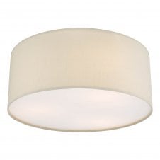 CIERRO 3 Light Flush Ceiling Light in Taupe With Diffuser | 40cm