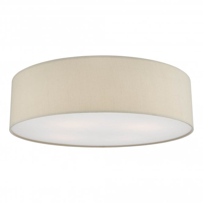 CIERRO 4 Light Flush Ceiling Light in Taupe With Diffuser | 60cm