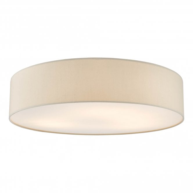 CIERRO 6 Light Flush Ceiling Light in Taupe With Diffuser | 80cm