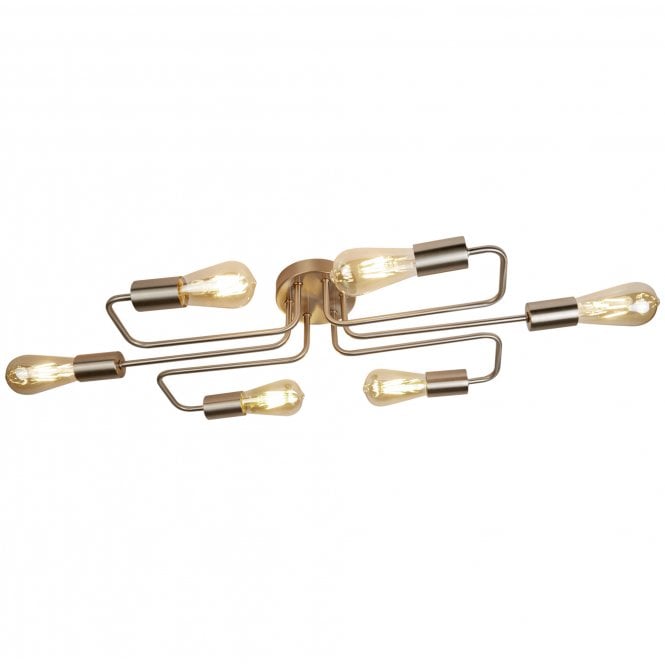 CIRCUIT 6 Light Ceiling Flush Ceiling Satin Silver