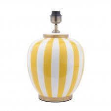 yellow and white striped table lamp