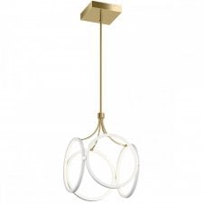 CIRI 4 Ring LED Pendant in White and Gold