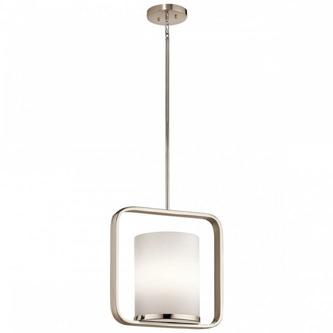 CITY LOFT ceiling pendant in polished nickel with opal glass (medium)