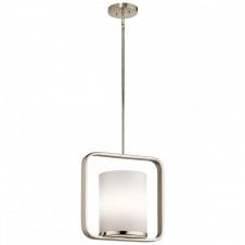 CITY LOFT ceiling pendant in polished nickel with opal glass (medium)