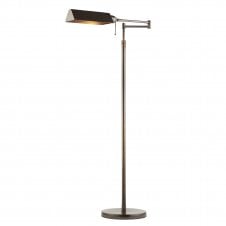 Task Floor Lamp Brass Adjustable Wide Shade