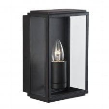 black and glass exterior box lantern