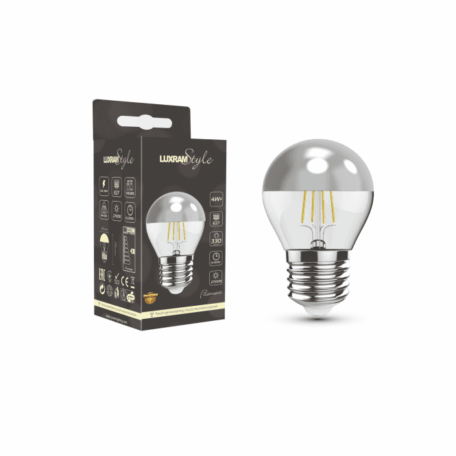 CLASSIC Deco Silver Top Ball G45 E27 4W 2700K 330lm