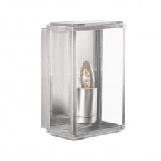 satin silver and glass exterior box lantern