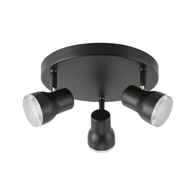Clint 3 Light IP44 Bathroom Cluster Spotlight in Matte Black