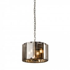 CLOONEY 4 light smoke cut glass and grey ceiling pendant