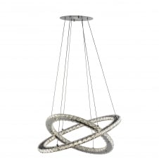chrome and crystal LED ceiling pendant