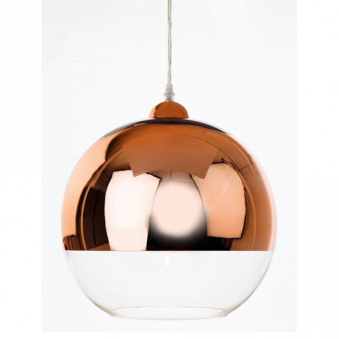 CLUB globe copper and clear glass ceiling pendant