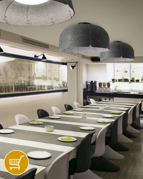 large fabric ceiling light