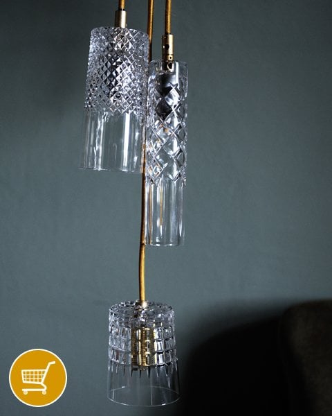 cut crystal ceiling pendant light cluster