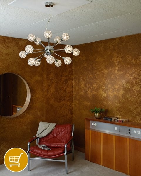 chrome and glass globe sputnik ceiling pendant light