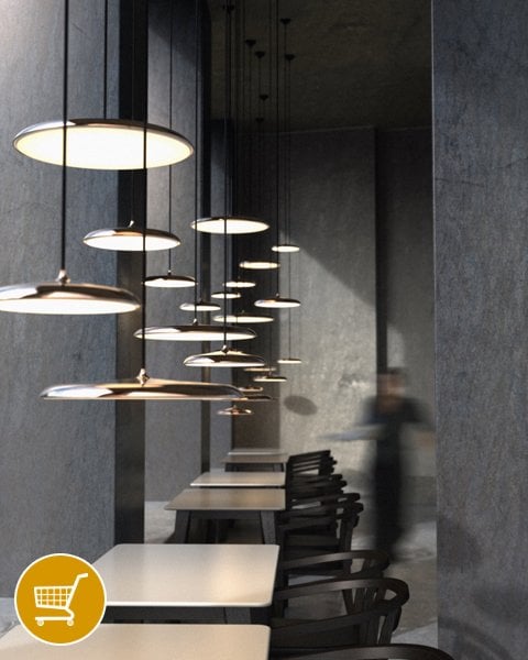 LED copper disc ceiling pendants