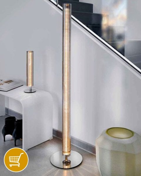 chrome LED table and floor lamp