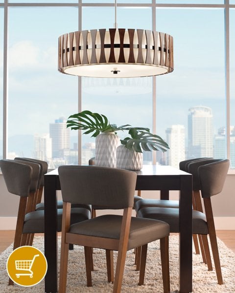 stained wood ceiling pendant light