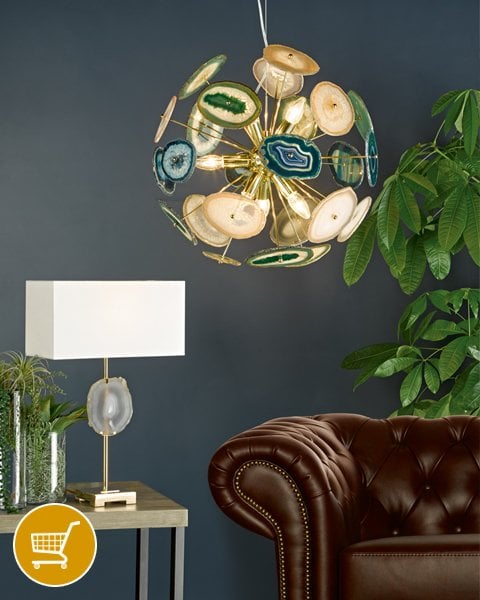 mineral 9 light pendant and table lamp