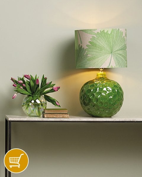 Green dimpled table lamp