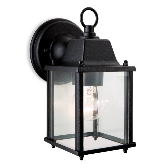 COACH Outdoor Wall Lantern in Black with Clear Glass