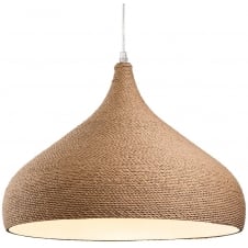 brown rope wrapped ceiling pendant light
