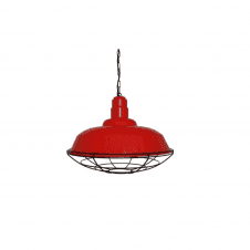 COBAL Industrial Style Pendant in Powder Coated Red Finish