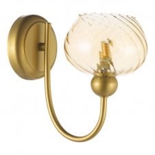 gold wall light with champagne glass shade