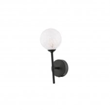COHEN Black Wall Light with GL17 White Confetti Glass Shade