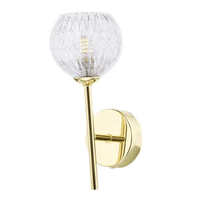COHEN Wall Light | Polished Gold With Clear Glass & Inner Wire