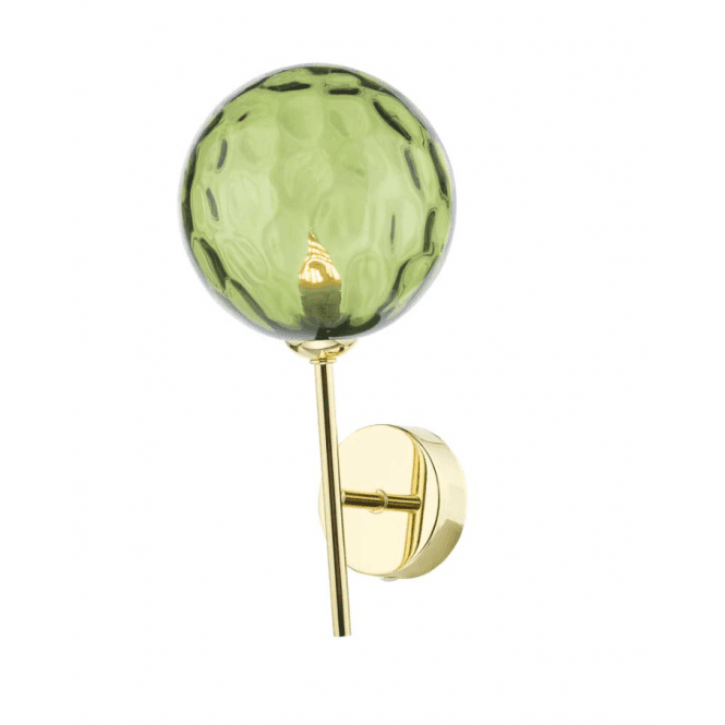 COHEN Wall Light | Polished Gold With Green Dimpled Glass