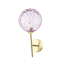 COHEN Wall Light | Polished Gold With Pink Dimpled Glass