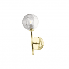 COHEN Wall Light | Polished Gold With Smoked & Clear Ribbed Glass (10cm)