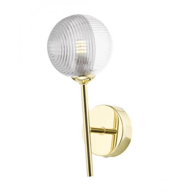 COHEN Wall Light | Polished Gold With Smoked & Clear Ribbed Glass (10cm)