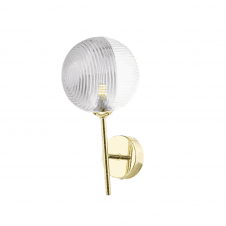 COHEN Wall Light | Polished Gold With Smoked & Clear Ribbed Glass (15cm)