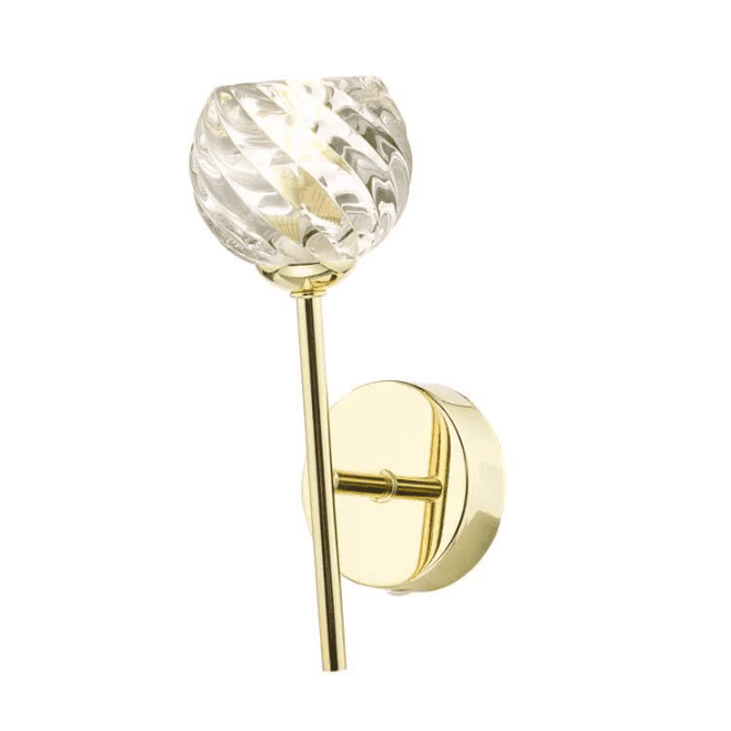 COHEN Wall Light | Polished Gold With Twisted Open Glass
